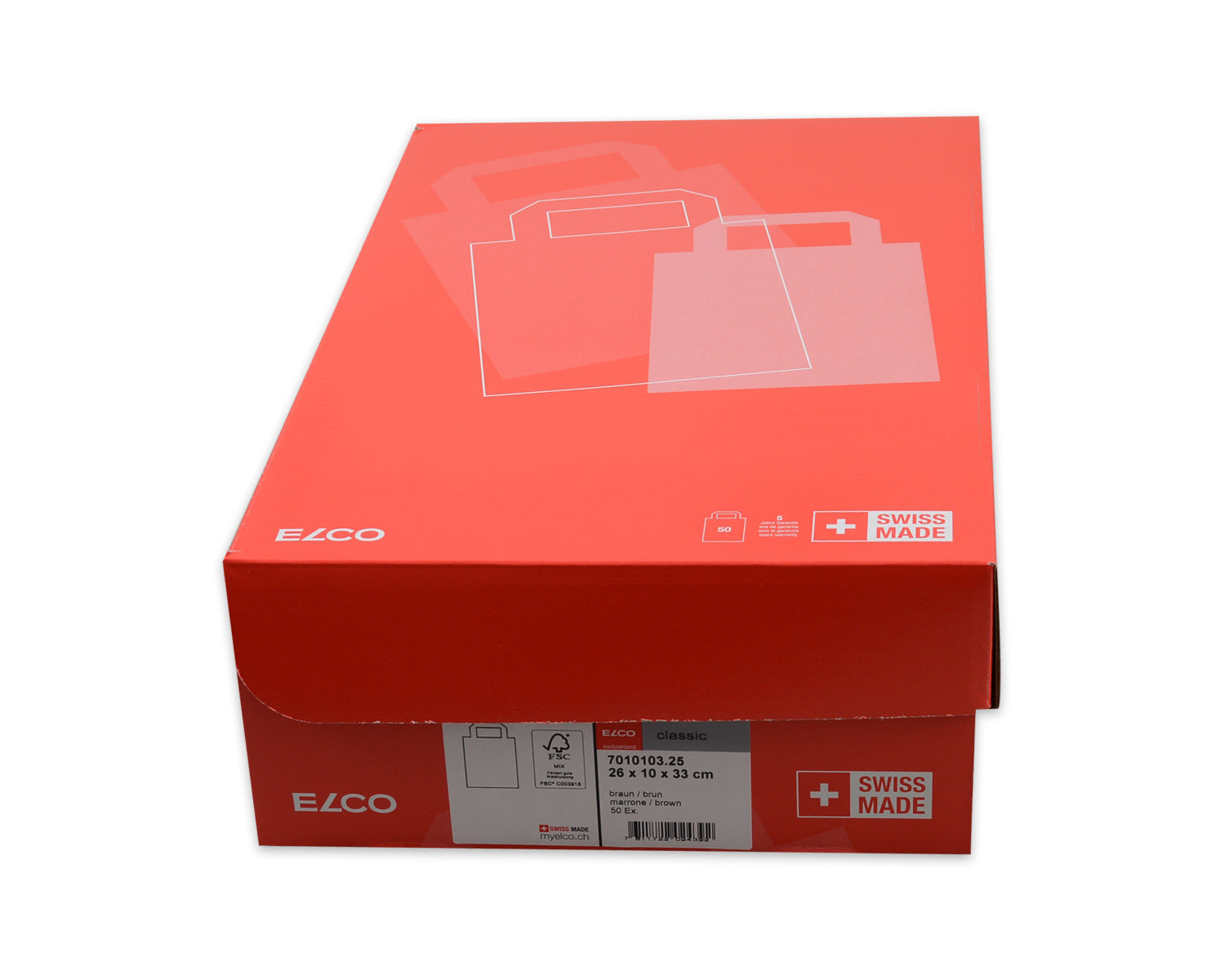Elco Tragetasche, braun – 260 × 330 × 100 mm – 50 Stk.