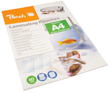 Peach Laminierfolien A4, glänzend – 80 µm, 25 Stk.
