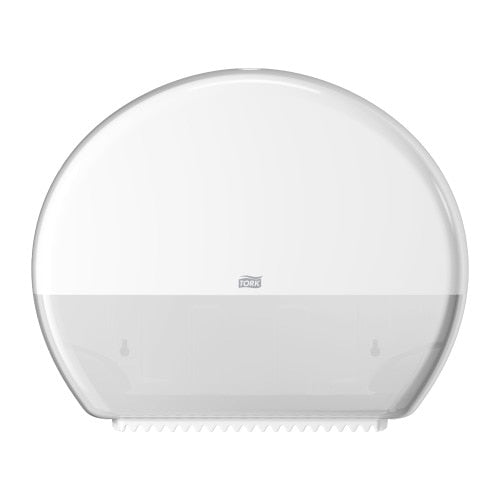 Tork Toilettenpapierspender – Kunststoff, weiss, für Tork T1, abschliessbar, 13,9 × 44,4 × 36,8 cm