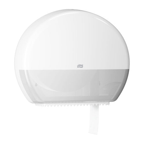 Tork Toilettenpapierspender – Kunststoff, weiss, für Tork T1, abschliessbar, 13,9 × 44,4 × 36,8 cm