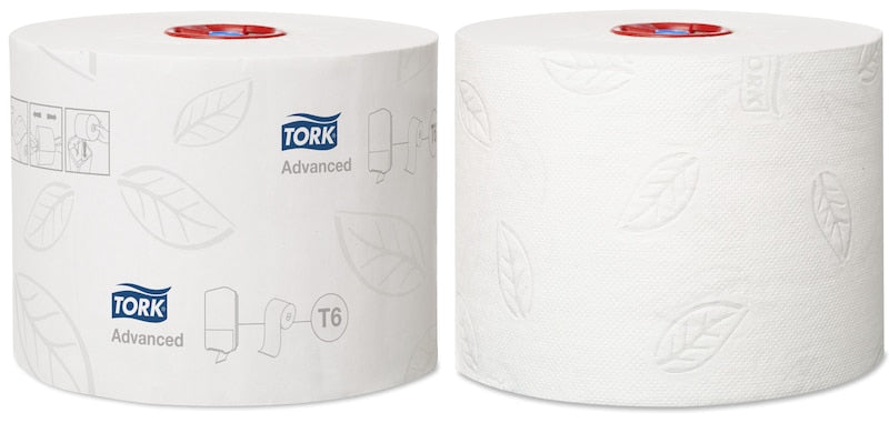 Tork Toilettenpapier Midirolle – 2-lagig, Rollenlänge 100 m, Rollendurchmesser 132 mm – 27 Rollen