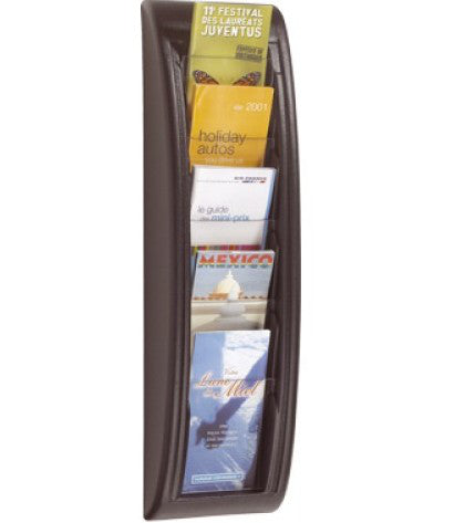 PaperFlow Wandprospekthalter 5 Fächer DL – Polystyrol, schwarz – Quick fit