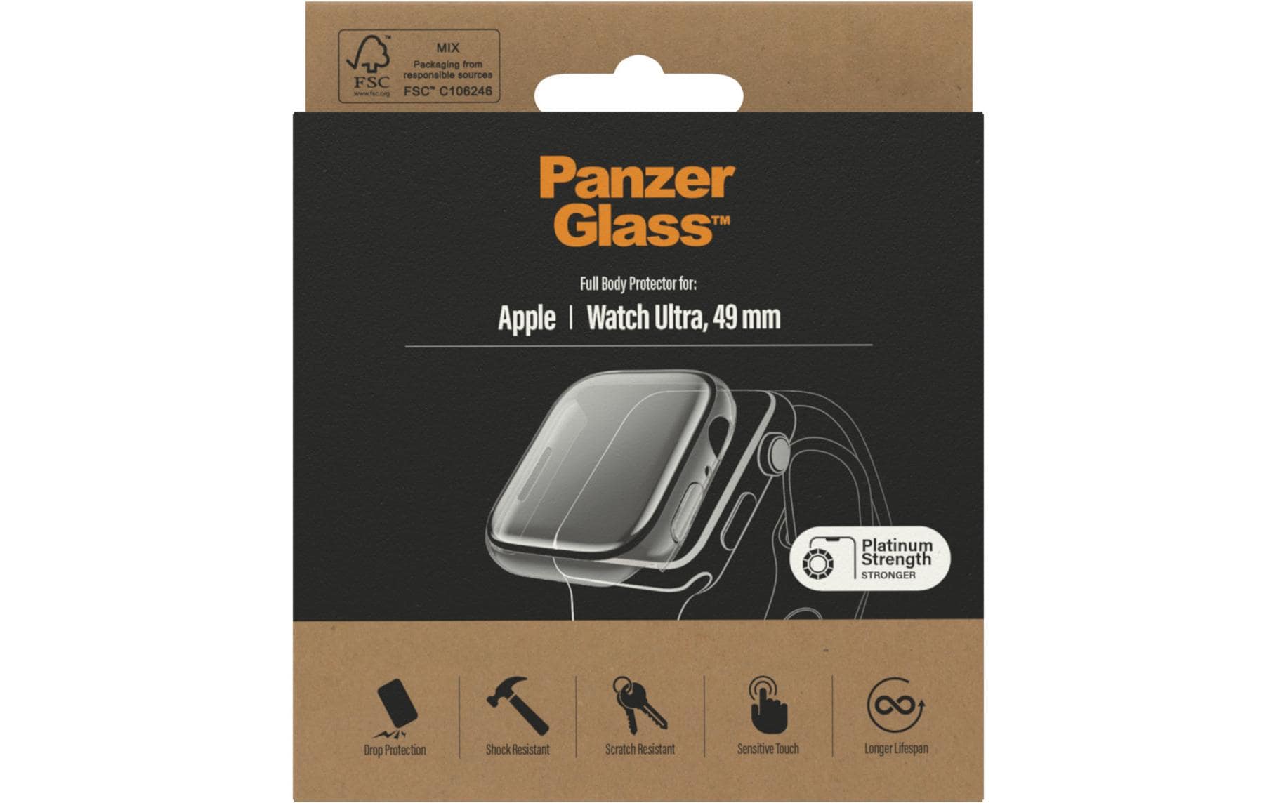 PanzerGlass Full Body 49 mm – Transparent, für Apple Watch Ultra