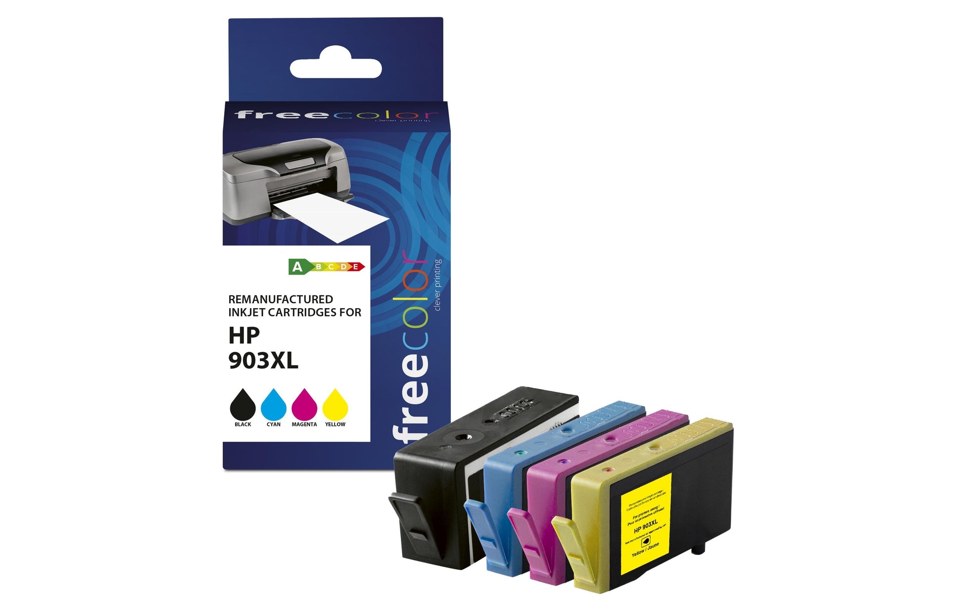 Freecolor Tintenpatronen-Multipack 903, CMYK, 4er-Pack, kompatibel – für HP Officejet 6950, OfficeJet Pro 6970
