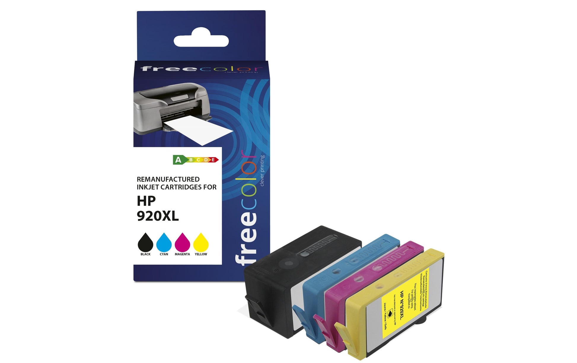 Freecolor 920XL Tintenpatronen-Multipack, Mehrfarbig (Kompatibel) – für HP OfficeJet 6000/6500…
