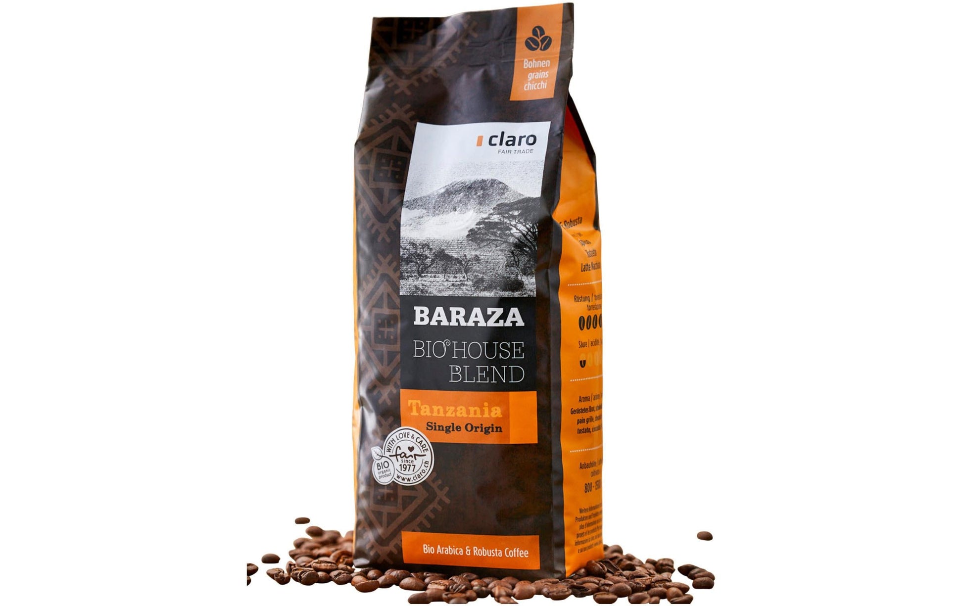 Claro Kaffeebohnen – Latte Macchiato, Bio, Fairtrade, 500 g
