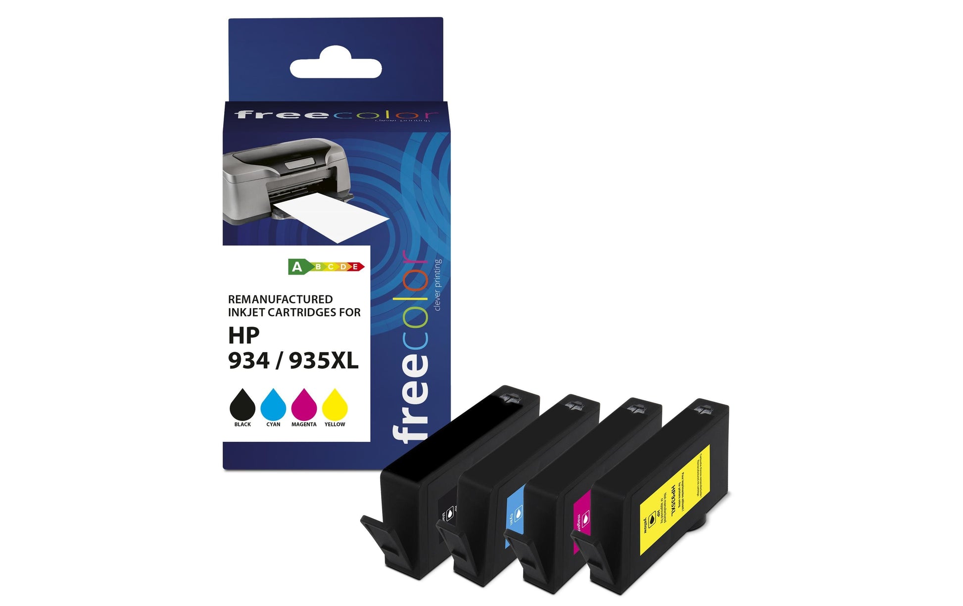 Freecolor Tintenpatronen-Multipack 934/935, 4er-Pack – für HP OfficeJet Pro 6230, 6830, 6820 und andere
