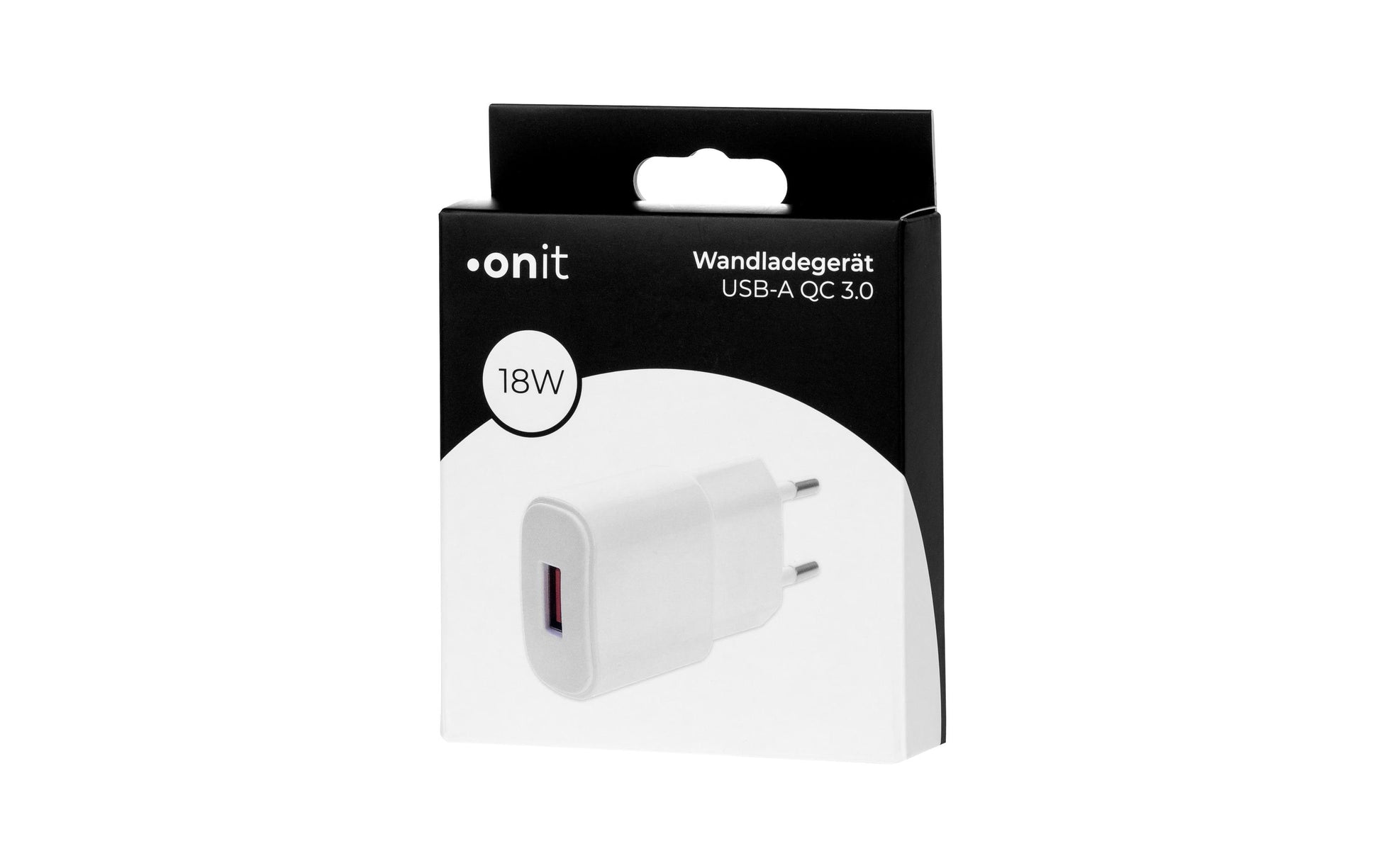 ONIT F00747 USB-Ladegerät 18 W – USB-A×1 – QC 3.0, PD – EU-Stecker (Typ C), Weiss