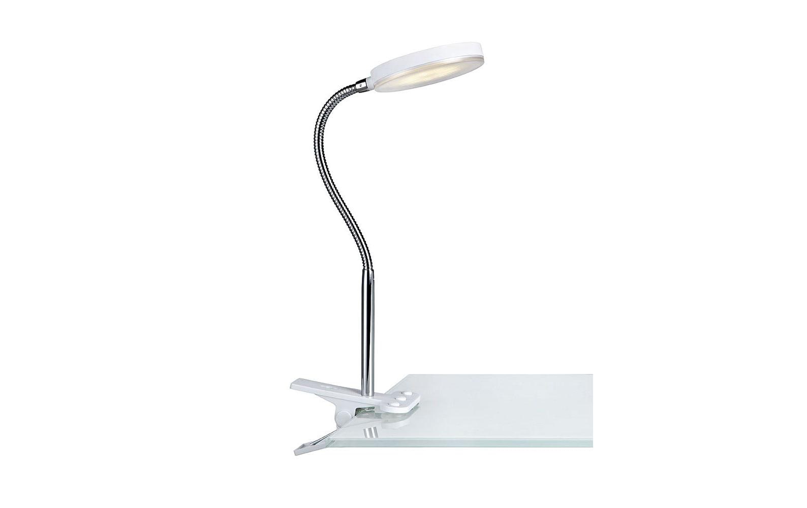 Markslöjd Klemmleuchte Flex – 300 lm, 5 W, 3000 K, weiss/chrom, schwenkbar