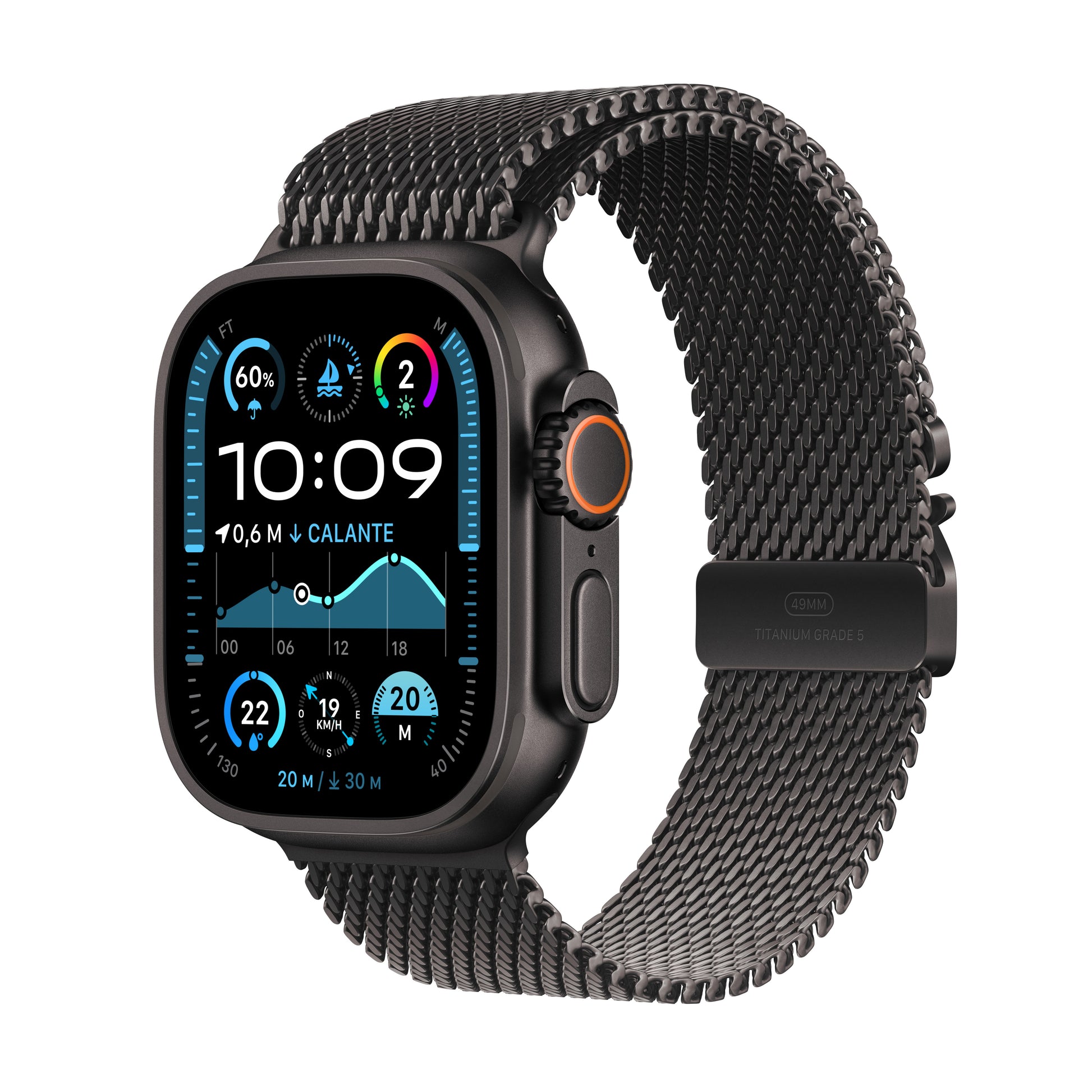 Apple Watch Ultra 2 (2024) – Smartwatch – 44 mm, GPS, OLED, Saphirglas, 100 m, Schwarz Titan