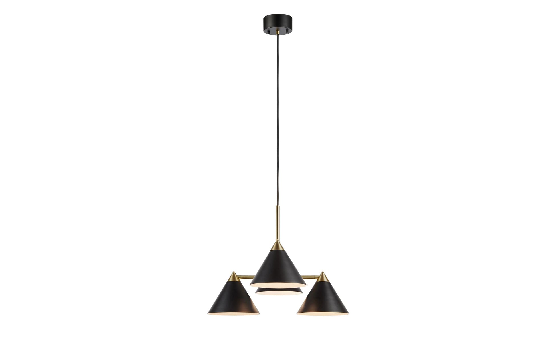 Markslöjd Pendelleuchte Klint – Ø 57 × 46 cm, 40 W, schwarz/gold, exkl. 4× E14, Pendellänge 1,5 m