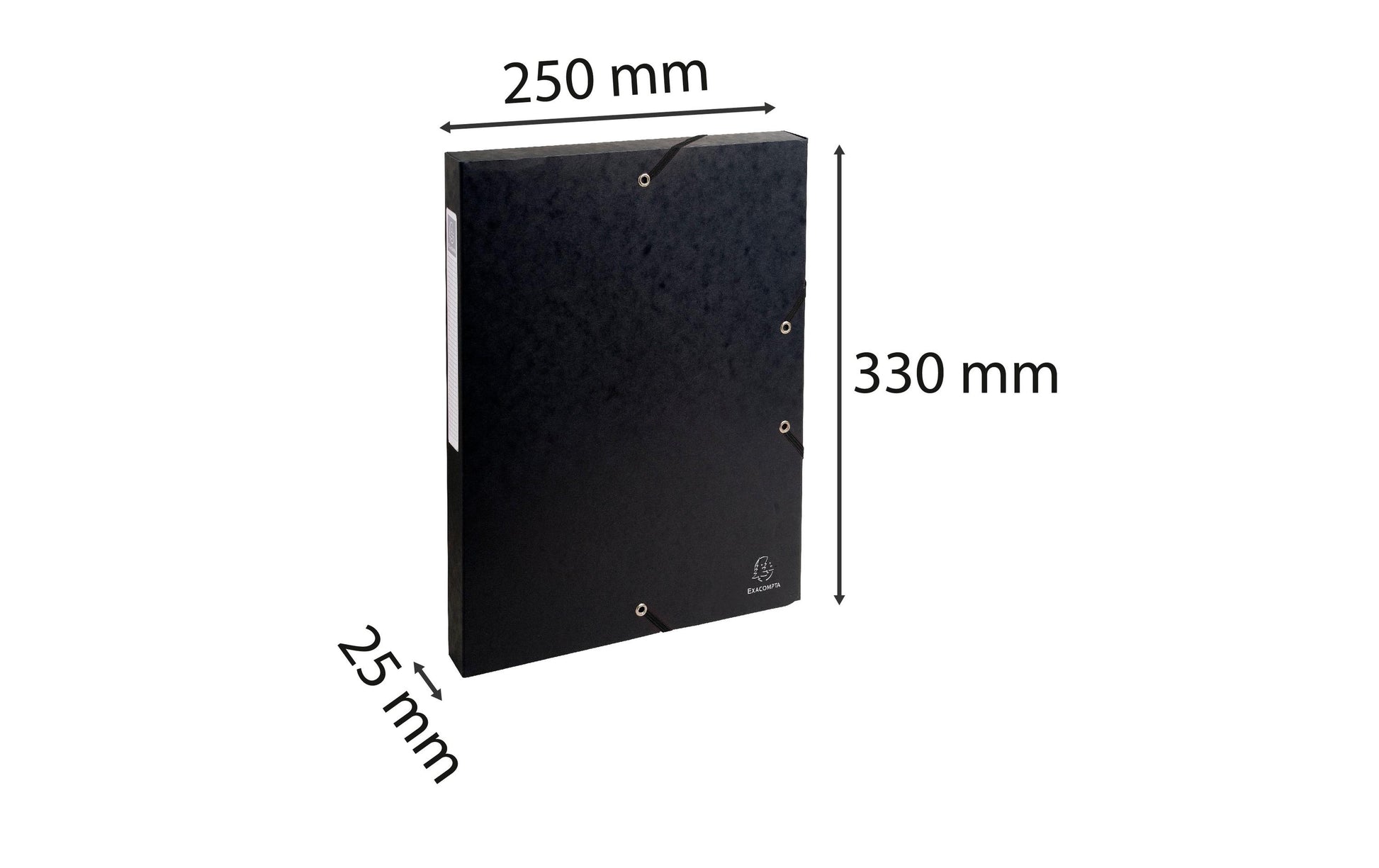 Exacompta Archivschachtel – für A4, Rücken 25 mm, schwarz, Karton, 8 Stück