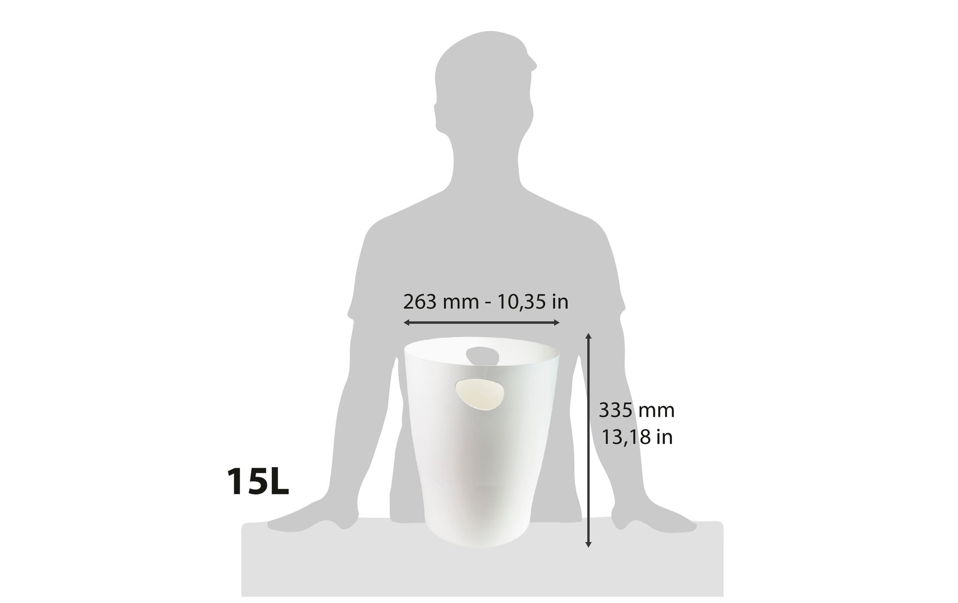 Exacompta Papierkorb – 15 l – Kunststoff (PP), rund – weiss