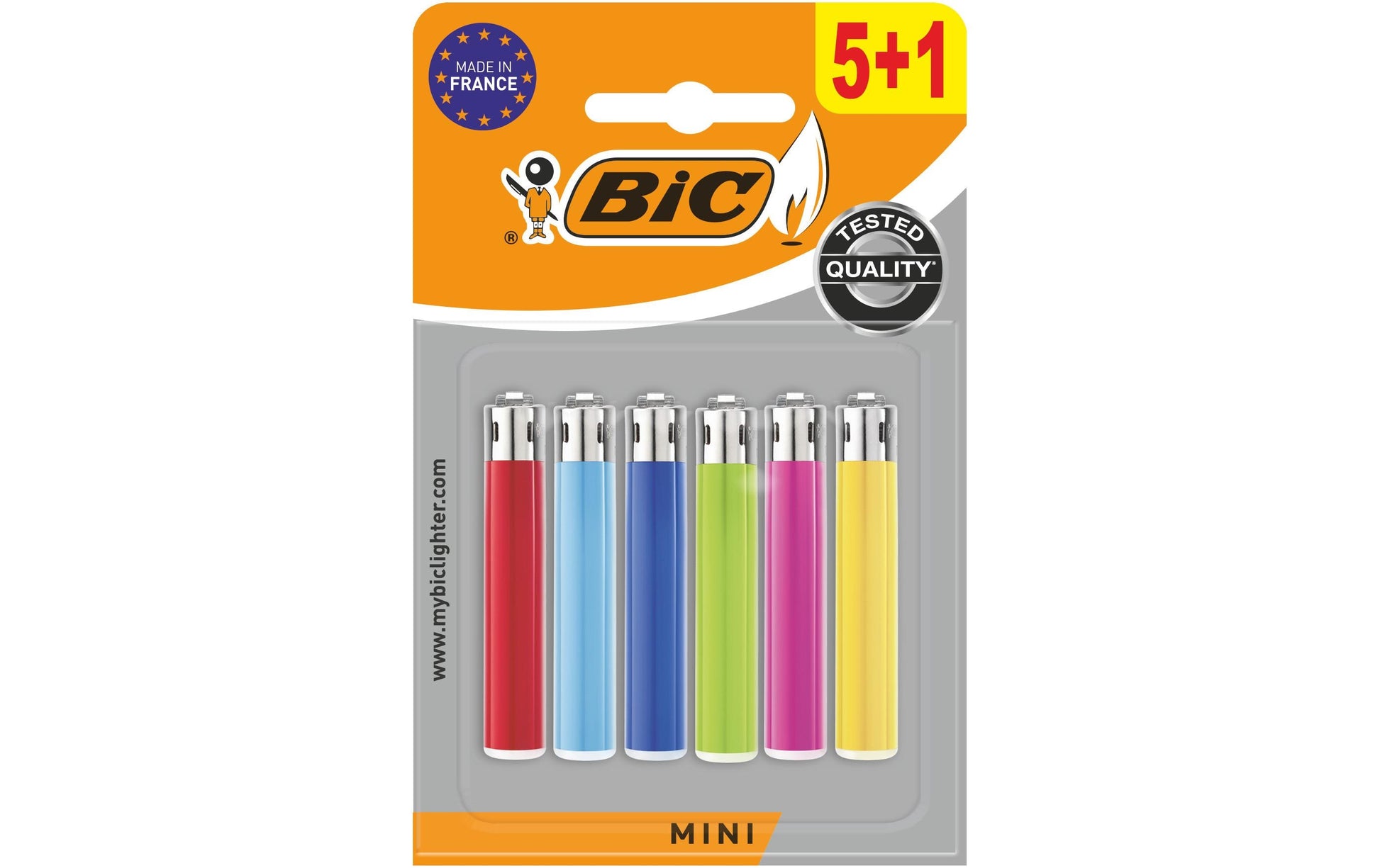 BIC Feuerzeug, 6,2 cm, Kunststoff, assortiert