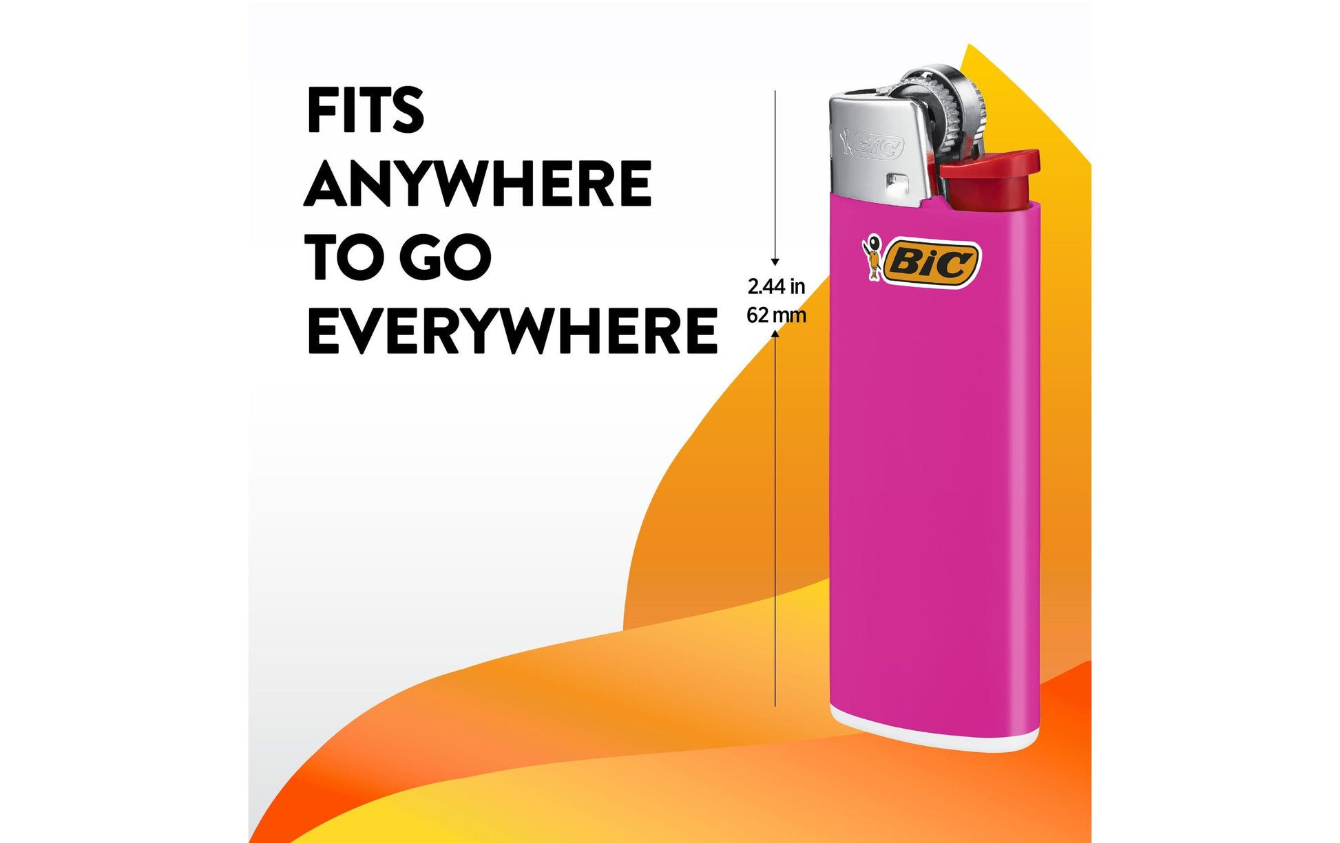 BIC Feuerzeug, 6,2 cm, Kunststoff, assortiert