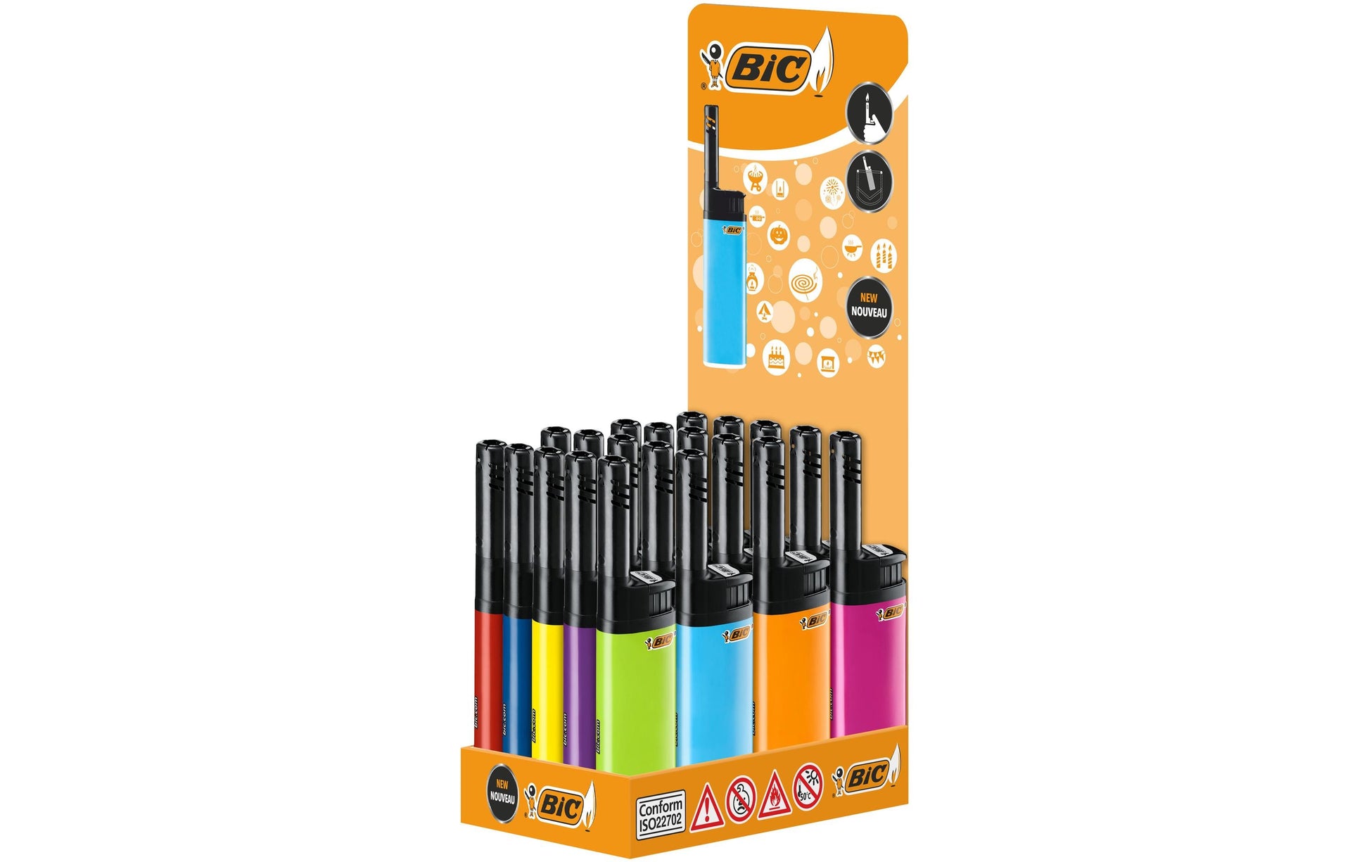 BIC Feuerzeug J38 – Hybrid – Kunststoff – Mehrfarbig