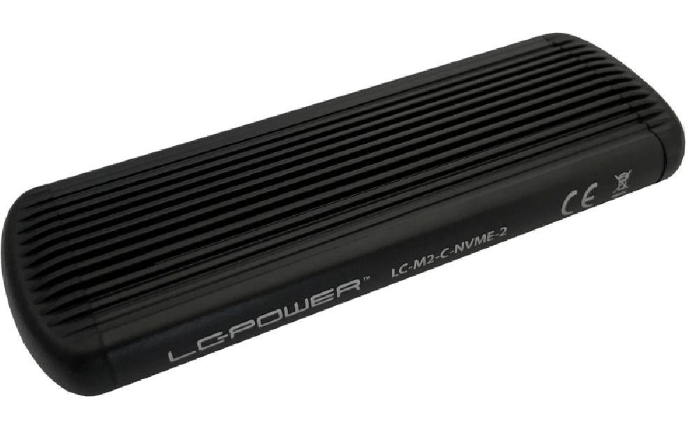 LC-Power LC-M2-C-NVME-2 – 1-Bay Desktop SSD-Gehäuse – NVMe M.2, USB 3,2 Gen 2 (10 Gbit/s), USB-C