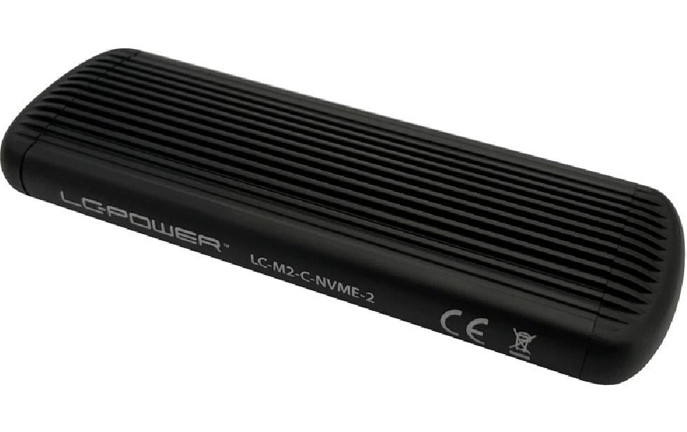 LC-Power LC-M2-C-NVME-2 – 1-Bay Desktop SSD-Gehäuse – NVMe M.2, USB 3,2 Gen 2 (10 Gbit/s), USB-C