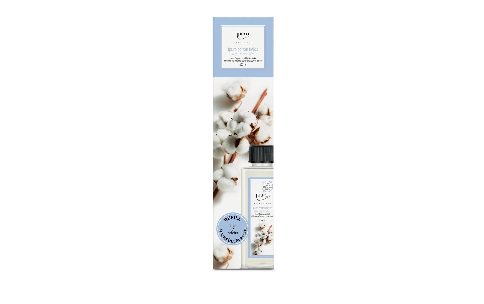 ipuro Nachfüllung für Duftstäbchen, Cotton Fields, 200 ml