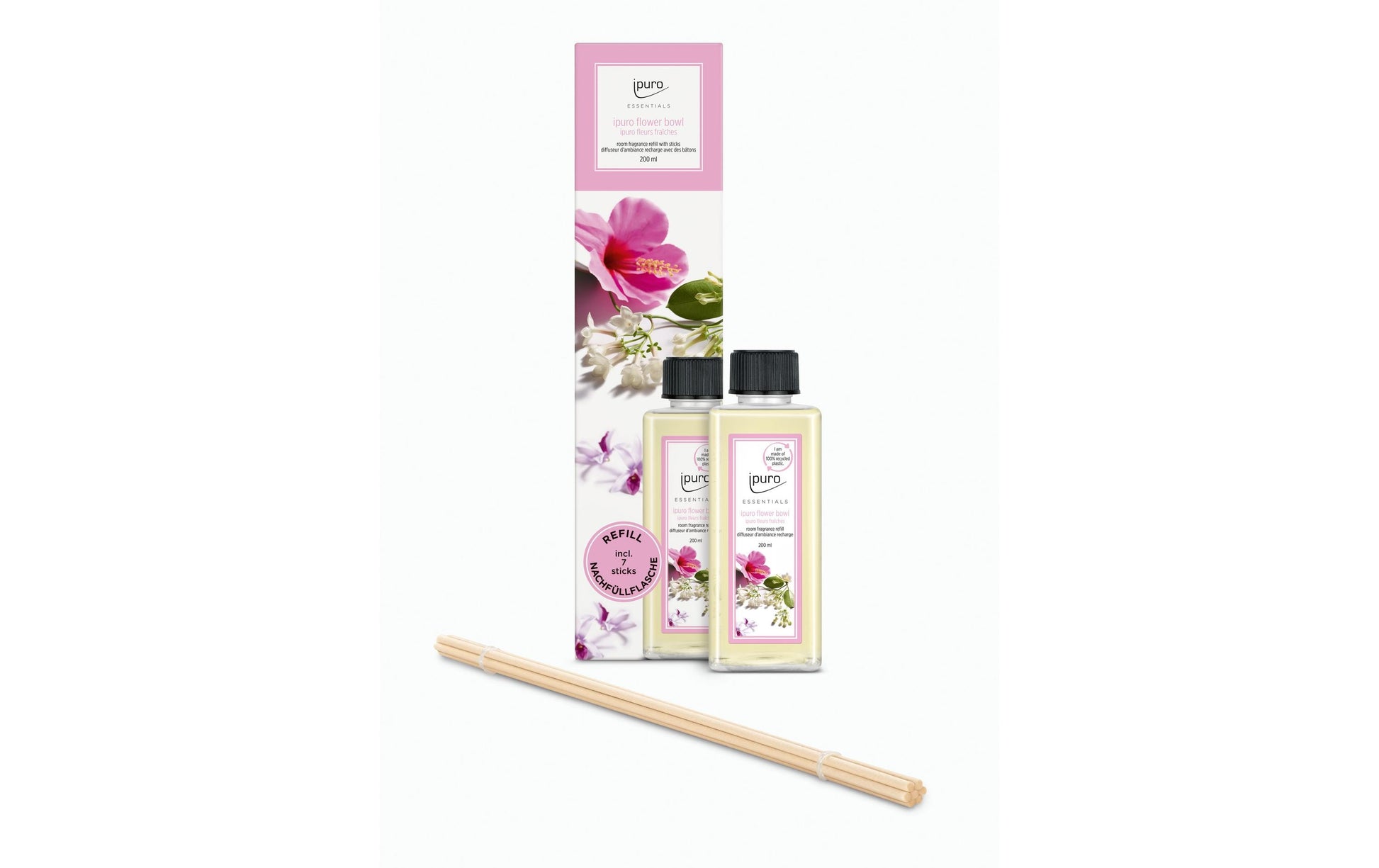 ipuro Flower Bowl – Nachfüllung für Duftstäbchen, Veilchen, 200 ml