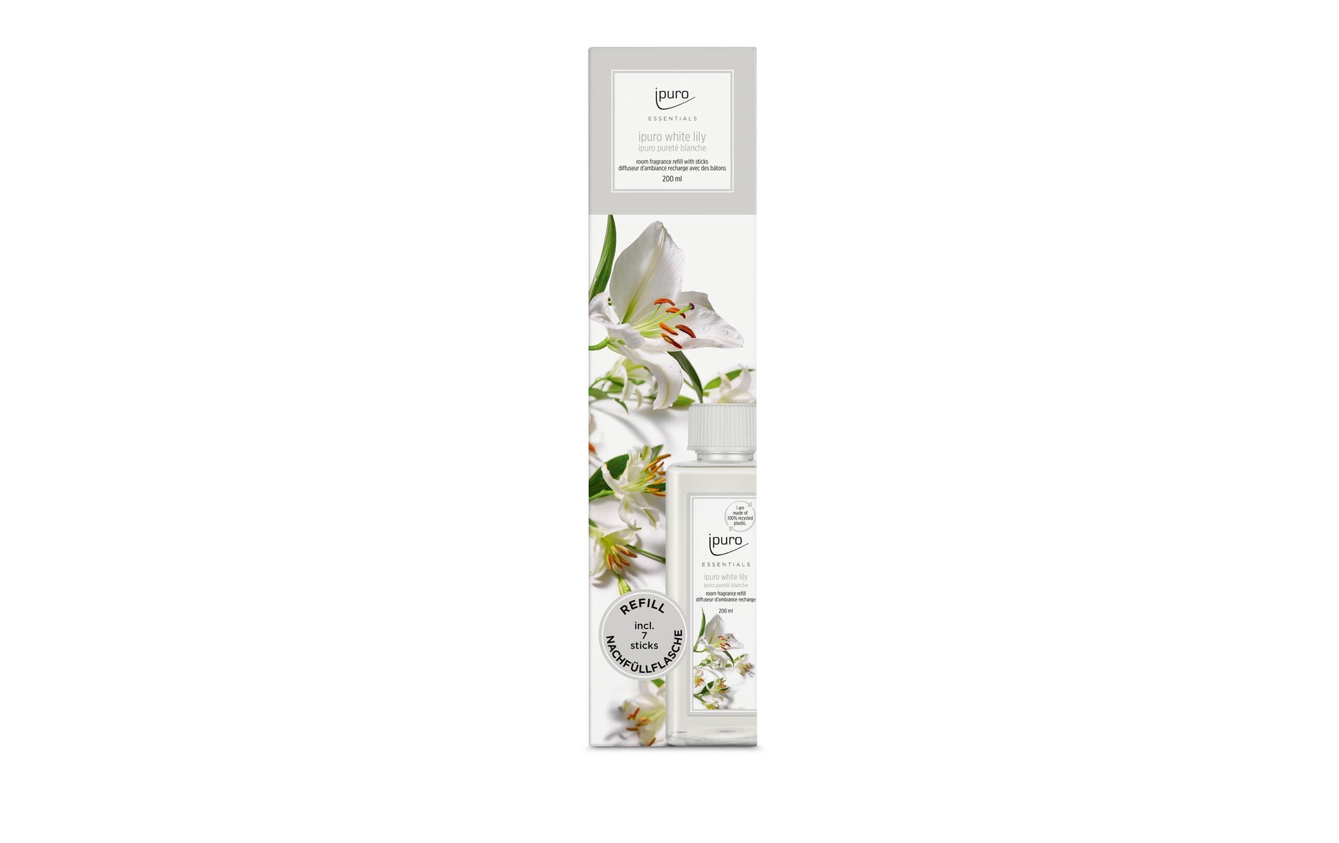 ipuro Nachfüllung für Duftstäbchen, White Lily, 200 ml