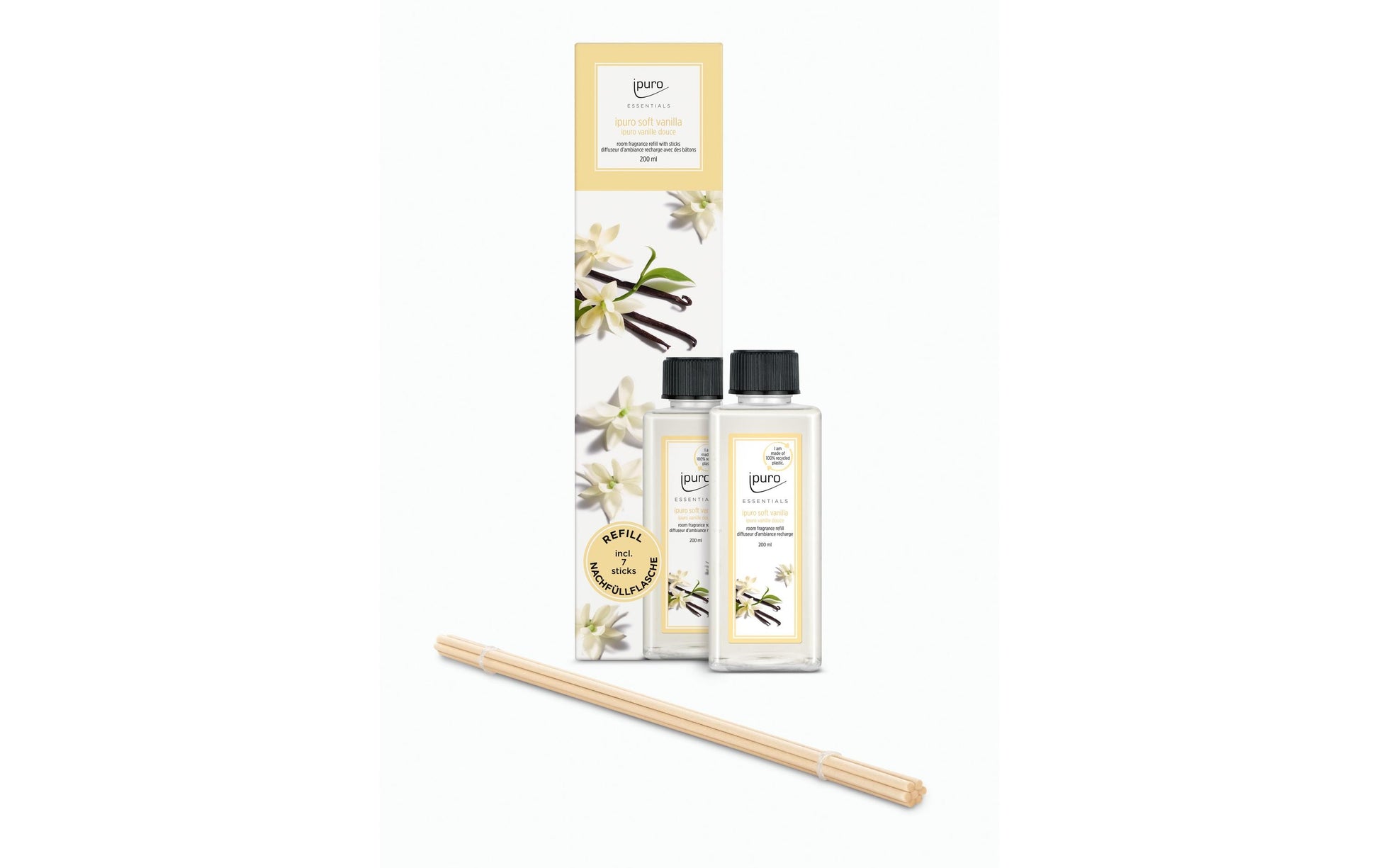 ipuro Nachfüllung für Duftstäbchen, Soft Vanilla, 200 ml