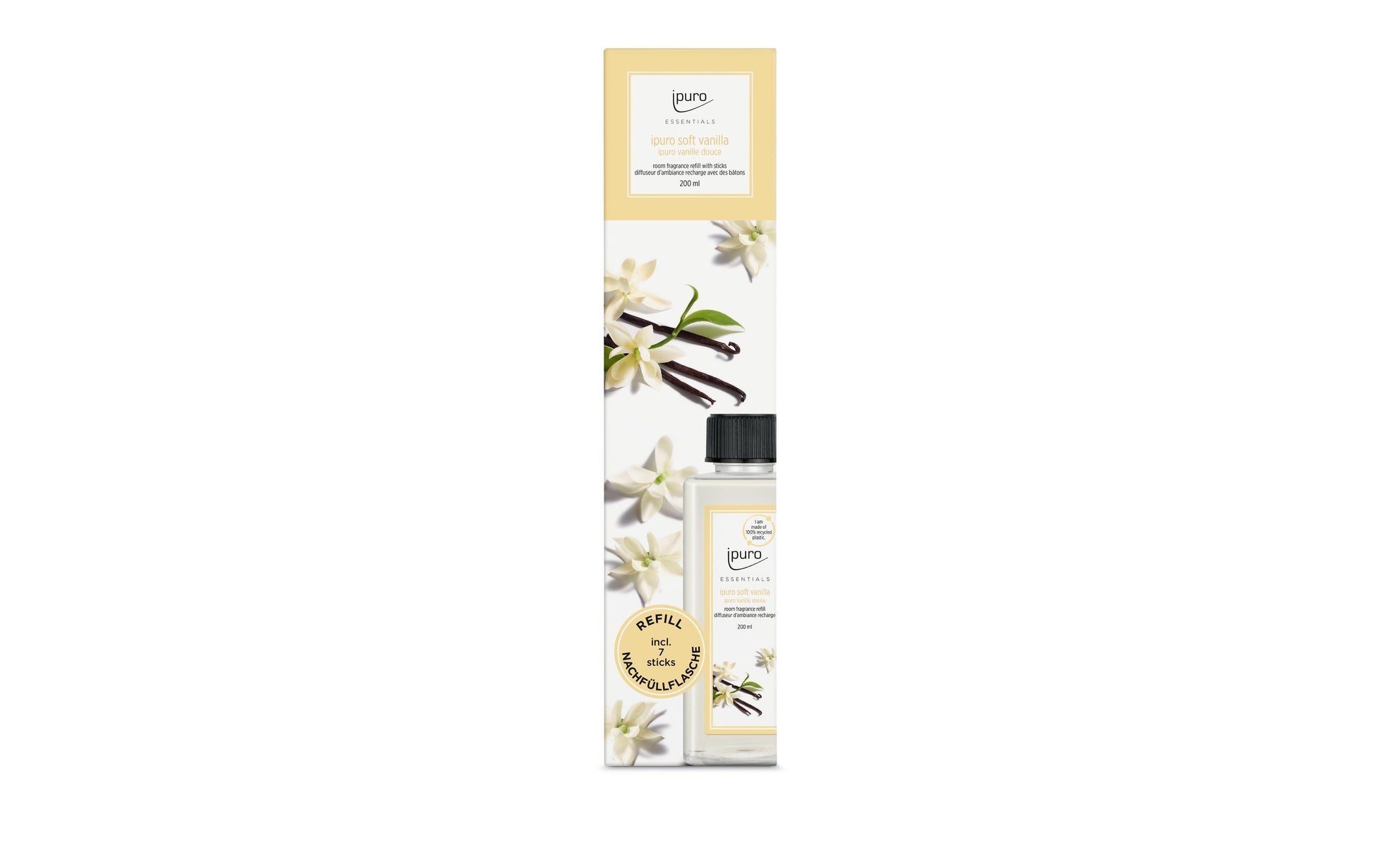 ipuro Nachfüllung für Duftstäbchen, Soft Vanilla, 200 ml