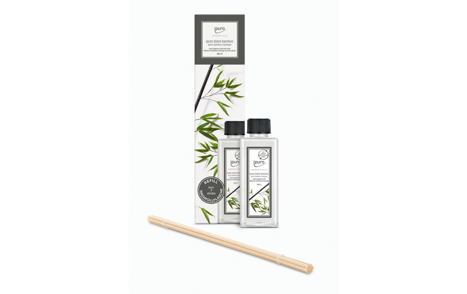 ipuro Nachfüllung für Duftstäbchen, Black Bamboo, 200 ml