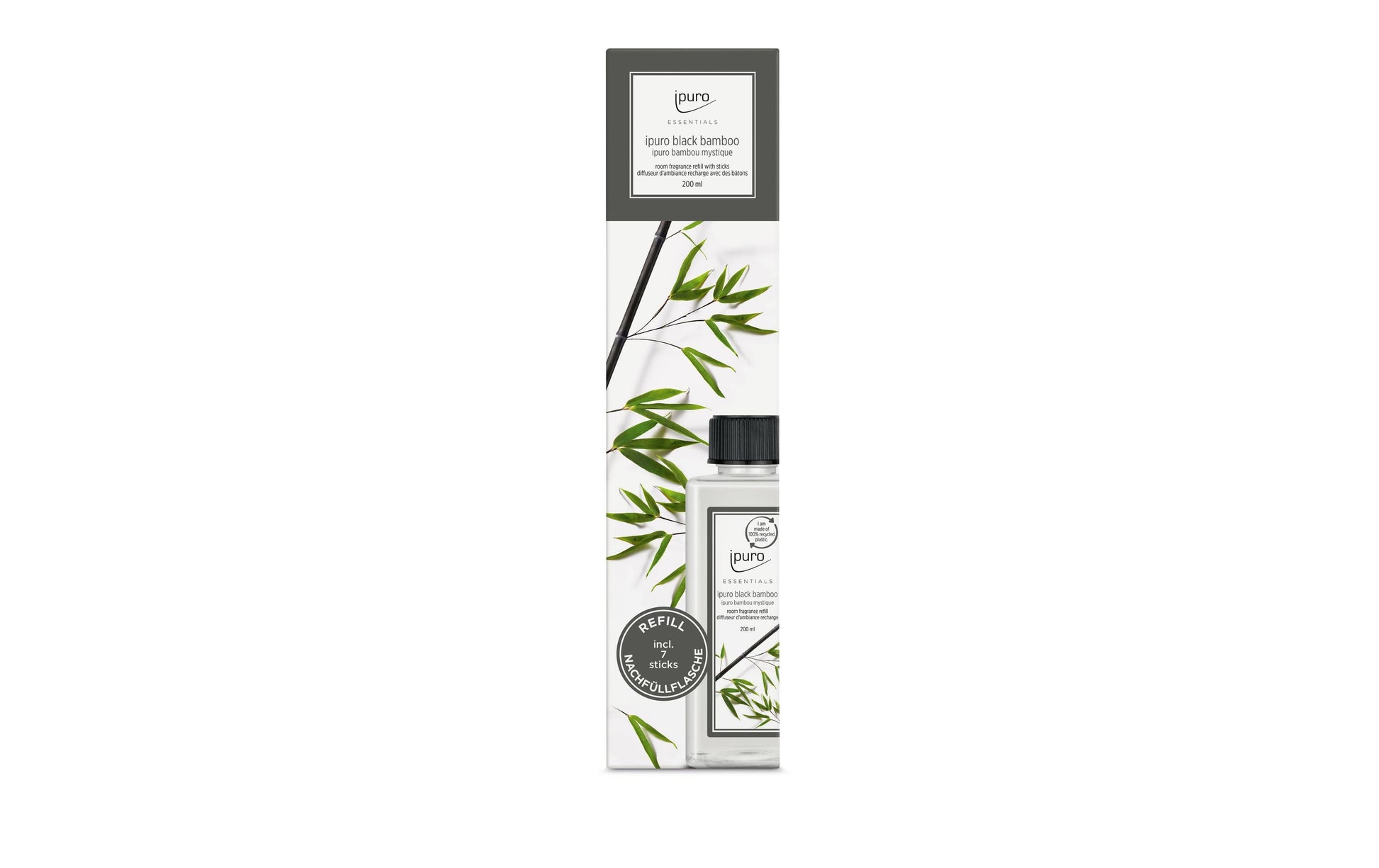 ipuro Nachfüllung für Duftstäbchen, Black Bamboo, 200 ml