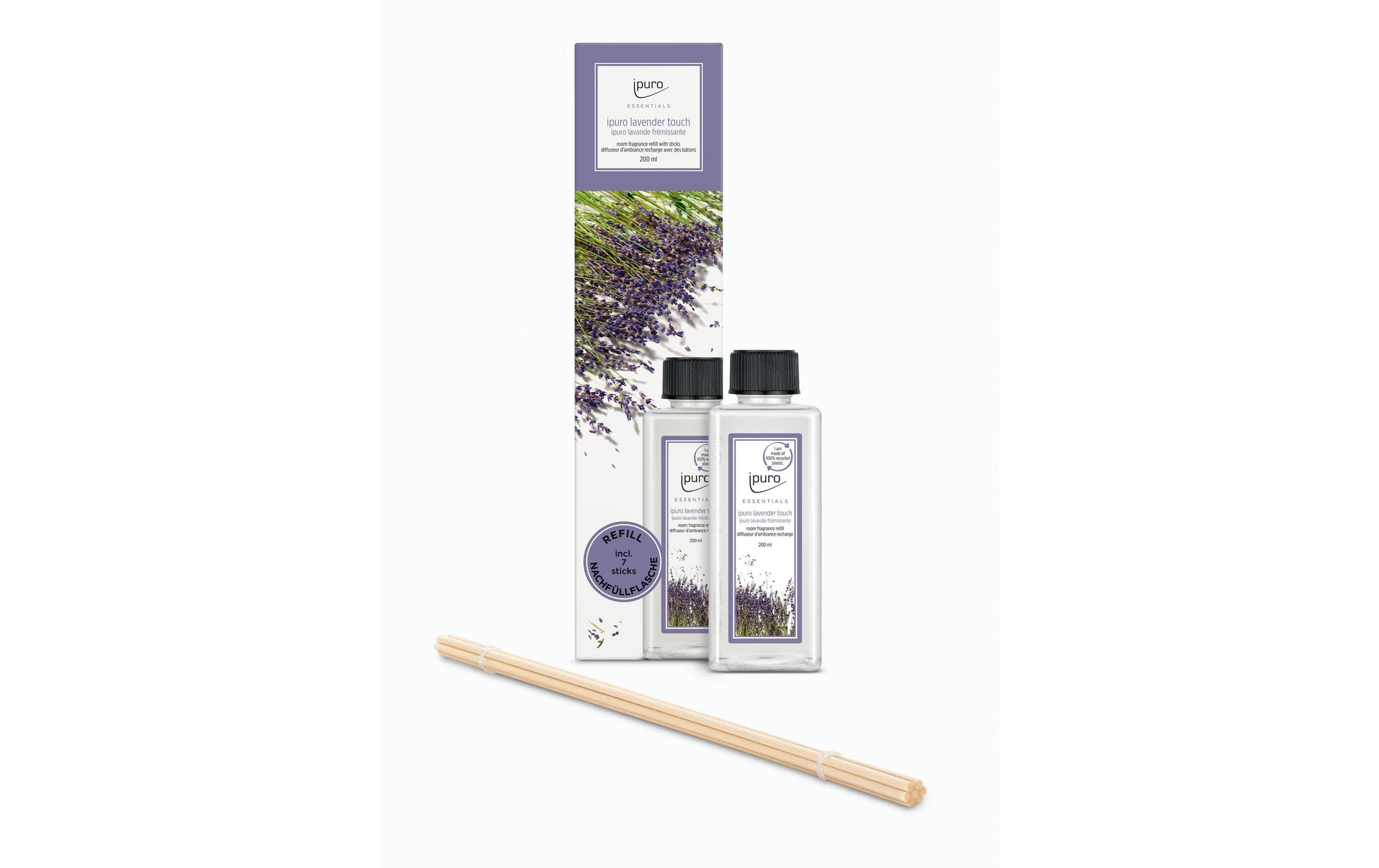 ipuro Nachfüllung für Duftstäbchen, Lavender Touch, 200 ml