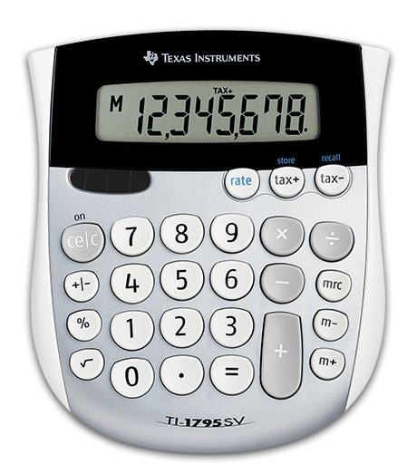 Texas Instruments Tischrechner TI-1795 – 8-stellig – Solar/Batterie – Silber