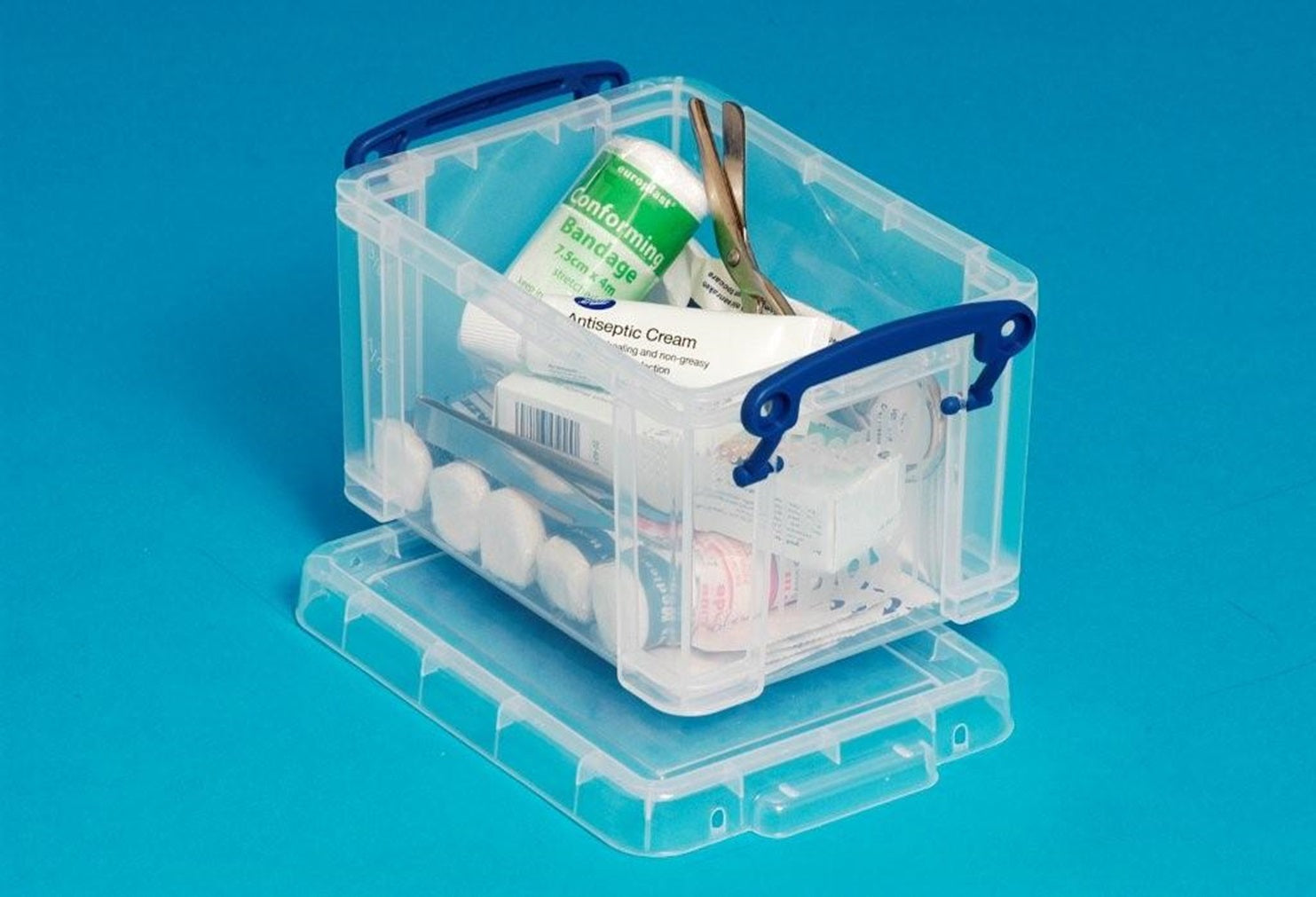 Really Useful Boxes Really Useful Box Aufbewahrungsbox 1,6 l (mit Deckel) – Kunststoff – Transparent – 195 × 110 × 135 mm