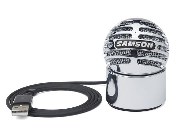 Samson Meteorite Tischmikrofon – USB, kabelgebunden, Niere, 16 Bit/48 kHz – Silber