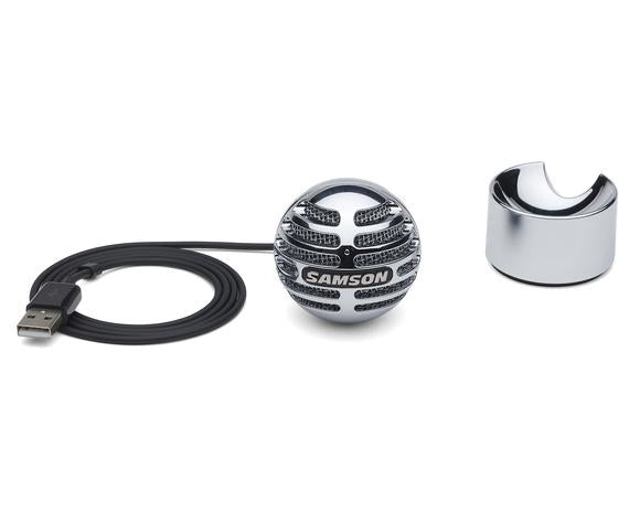 Samson Meteorite Tischmikrofon – USB, kabelgebunden, Niere, 16 Bit/48 kHz – Silber