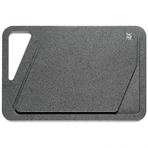 WMF Schneidbrett – 38 × 25 cm – Kunststoff – Grau – Saftrille, Griffe, spülmaschinenfest