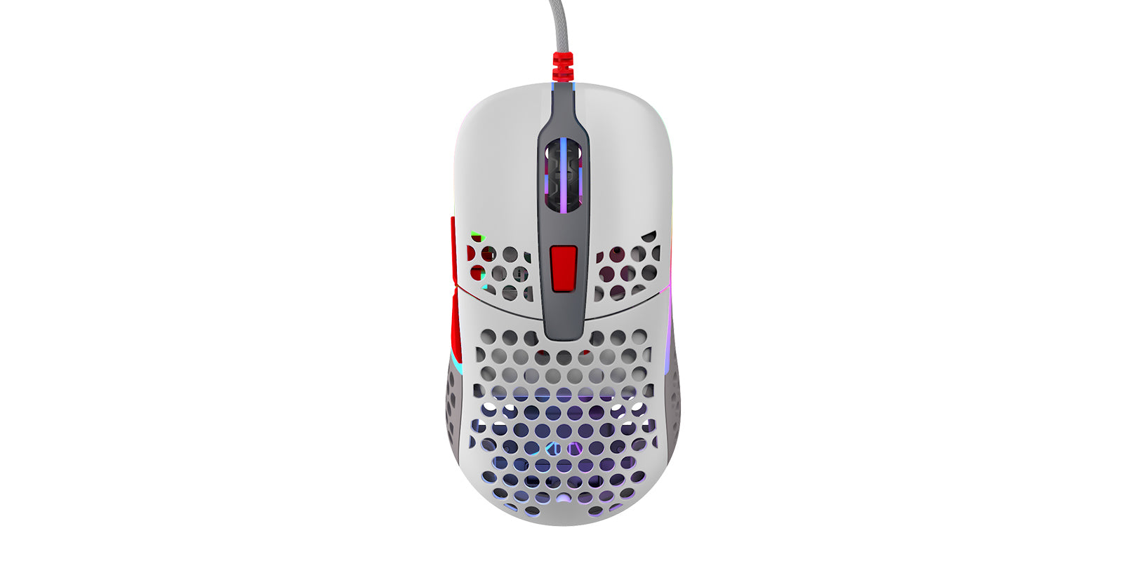 R-Go Tools CHERRY XTRFY M42 Gaming-Maus – kabelgebunden, 125/500/1'000 Hz, beidhändig, RGB-Beleuchtung, mehrfarbig