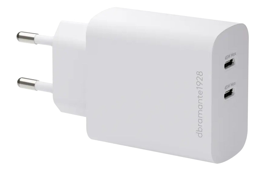 dbramante1928 CH45EUWH7251 USB-Wandladegerät 45 W – USB-C×2 – PD, PPS, QC 3.0 – EU-Stecker (Typ C) – GaN