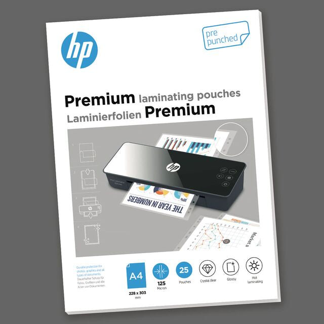 HP Premium Laminierfolien A4 – 125 µm, glänzend, 25 Stück