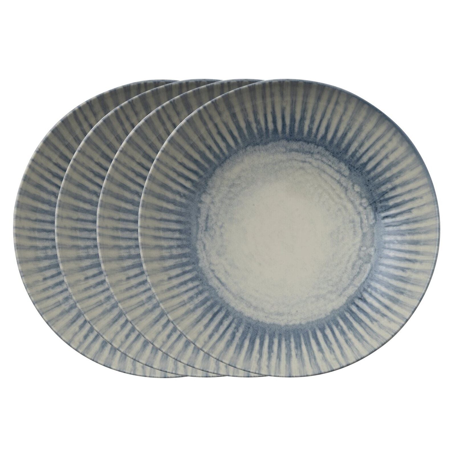 Arthur Krupp Pizzateller – 4er Set, Ø 32 cm, Steinzeug, Blau, spülmaschinenfest, mikrowellengeeignet