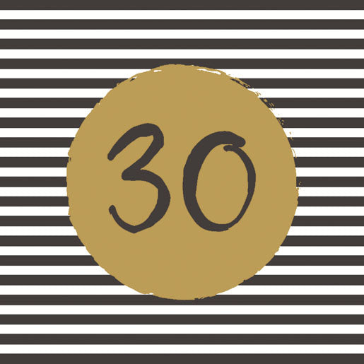 Paper + Design Servietten 30th Birthday – schwarz/weiss – 33 × 33 cm, 3-lagig – 20 Stück
