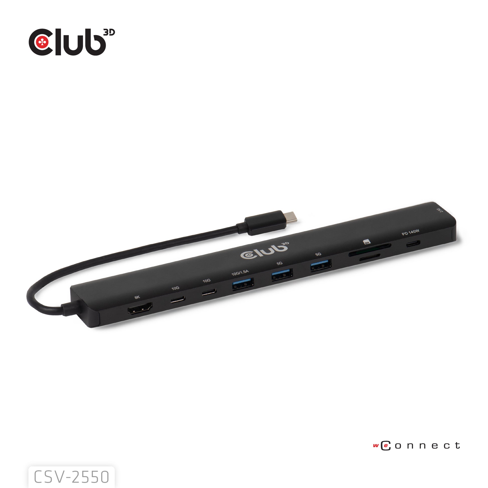 CLUB3D Club 3D CSV-2550 Dockingstation – USB-C, USB-A, SD/microSD