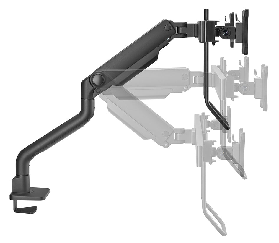 Neomounts DS75S-950BL2 – Tischhalterung, 2 Monitore, bis 27", VESA 75 × 75 mm, 8 kg, neigbar, schwarz