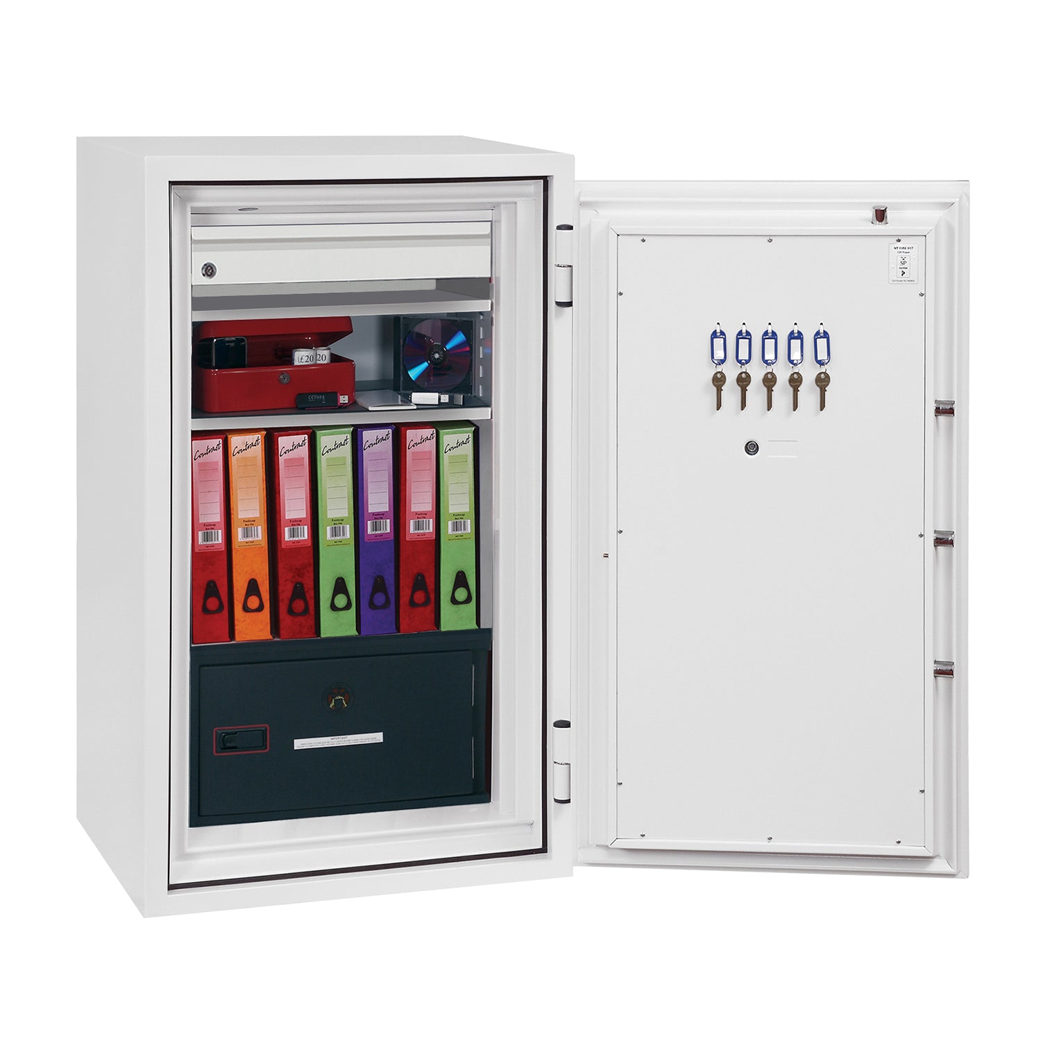 Phoenix Safe Co. Phoenix Tresor DATACOMBI DS2504F – Fingerabdruck – 63 l – Feuerschutz 120 min – Weiss