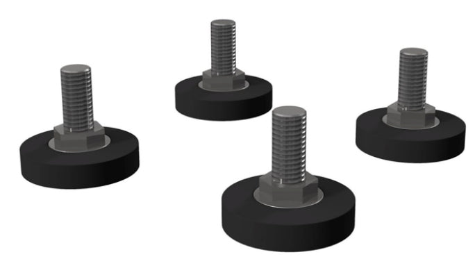 Zebra Standfüsse – schwarz/grau – 4 Stk.