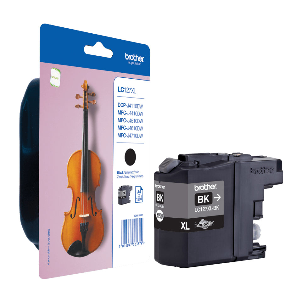 Brother LC-127XL Schwarz Tintenpatrone (Original) – 1'200 Seiten – für DCP-J4110DW, MFC-J4610DW/4410DW …