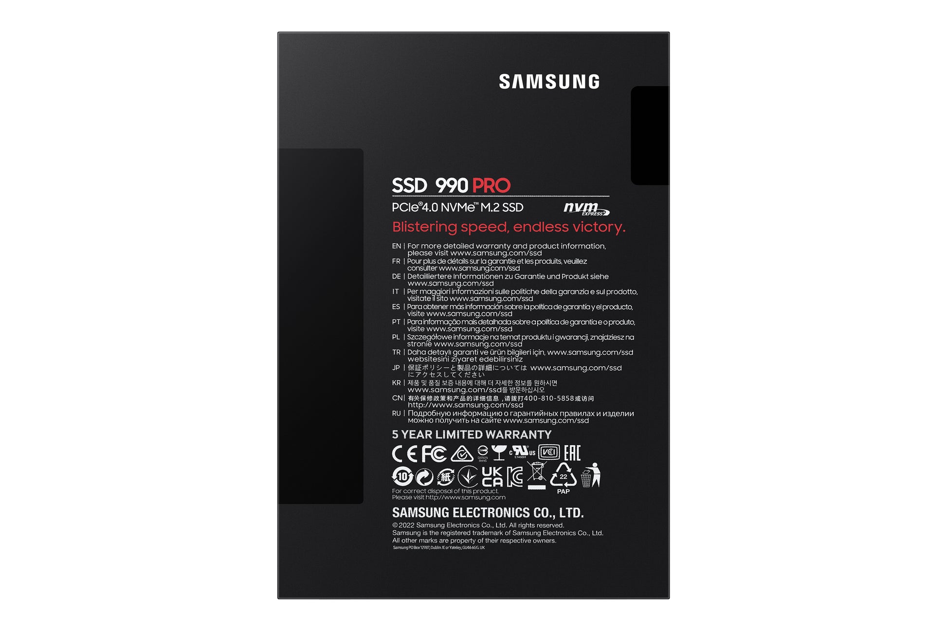 Samsung 990 PRO 4 TB – M.2 2280, PCIe 4.0 x4 NVMe, 7450/6900 MB/s