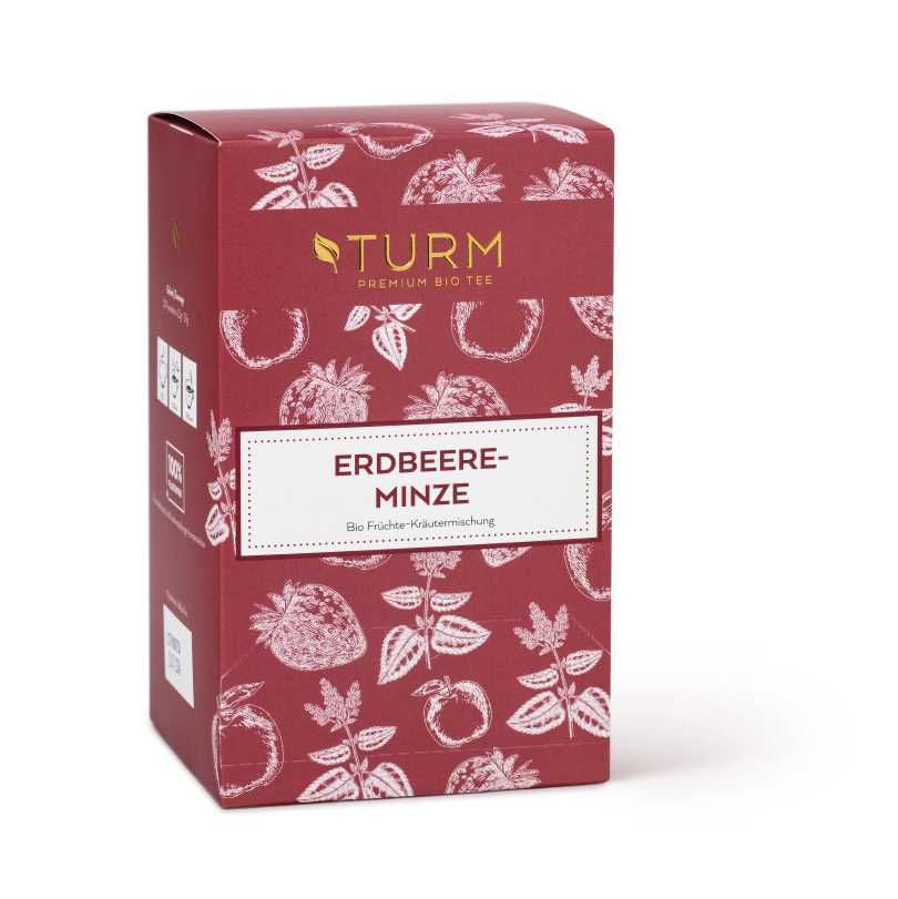 Turm Kaffee Früchtetee Erdbeere & Minze – Teebeutel 20 Beutel – Bio