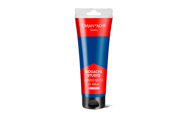 Caran d-Ache Studio Gouache – Cyan – 250 ml – für Papier, Holz, Glas
