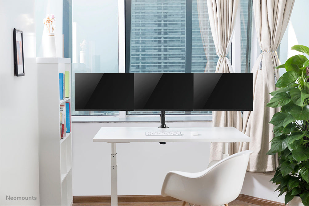 Neomounts NM-D135D3BLACK – Monitorarm, Dreifach, Tischklemme, bis 27", VESA 75 × 75/100 × 100 mm, 8 kg
