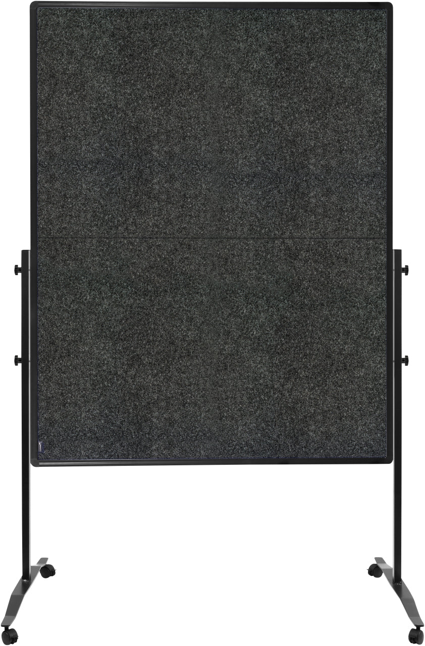Legamaster Moderationswand – Filz, mit Rollen, doppelseitig – 120 × 150 cm – Grau, Alurahmen